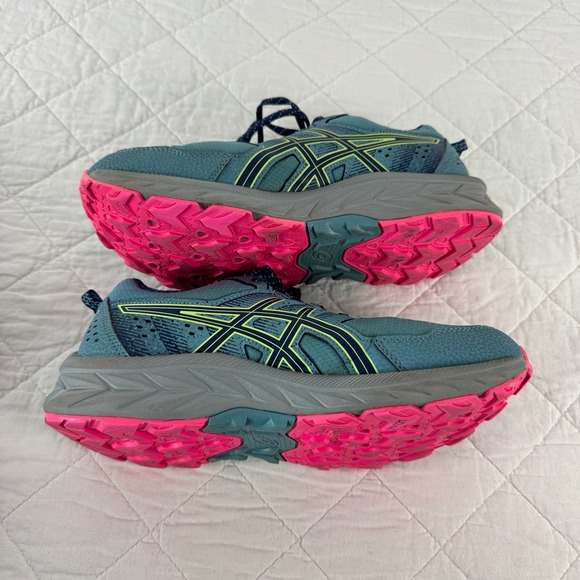 ASICS Gel Venture 9 Womens Wide Running Trail Shoes Deep Teal Pink Sz 9 - Picture 6 of 11